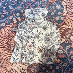 Calvin Klein Gray Floral Hoodie